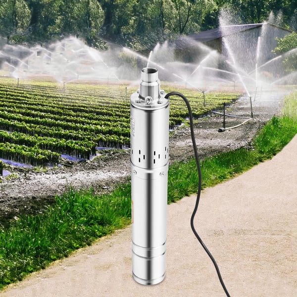 Dybbrøndspumpe, Høj Effektivitet, Holdbart Rustfrit Stål,EU, 220V, Sølv