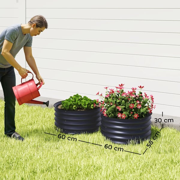Hævet Plantebed, Stålmateriale, 72 x 36 x 30 tommer, 12 Kubikfod Kapacitet, Let at Samle, Egnet til Forskellige Planter