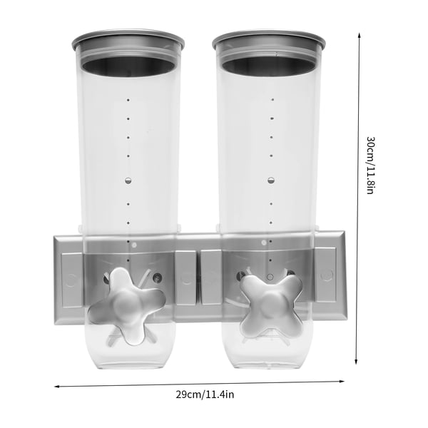 Cereal Dispenser, Holdbar plastik, 12,5 x 6,5 x 4,5 tommer, Rummer op til 3,5 liter, Justerbar dispensermekanisme, Støvfri låg