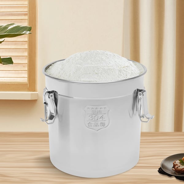 Risopbevaringsbeholder, Airtight Seal, Holdbart Rustfrit Stål,Sølv