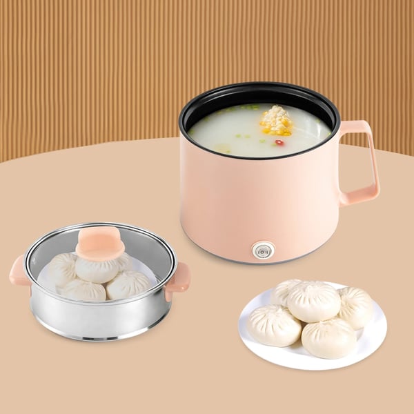 Elektrisk Hot Pot, Dobbelt Strømindstillinger, Multi-brug Madlavning,Lyserød