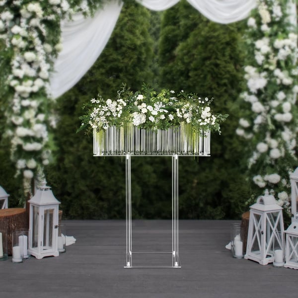 Blomsterställ, Elegant Akryldesign, Mångsidig för Evenemang, Klar