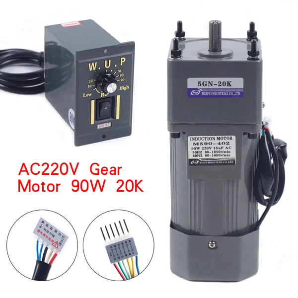 AC-sähkövaihteisto, 220V syöttö, 0-67 RPM nopeus, 13nm vääntömomentti