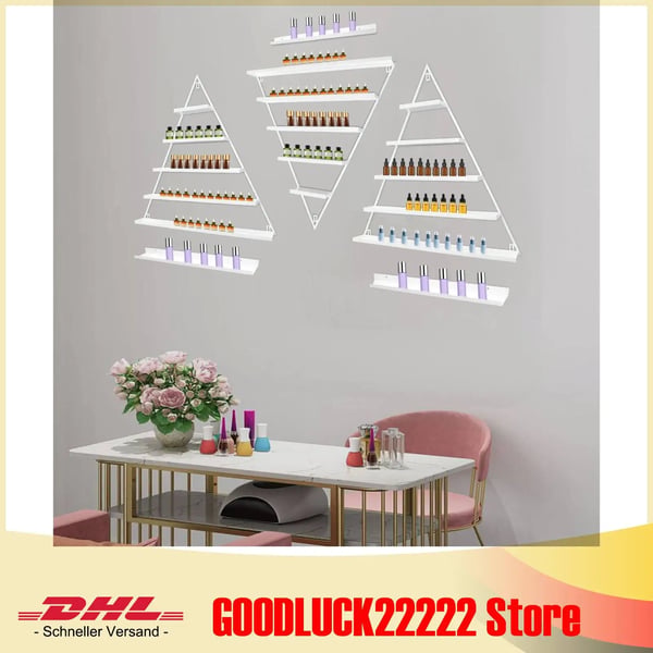 Nagellackdisplayställ, Väggmonterat, 6-Plan Design,VIT