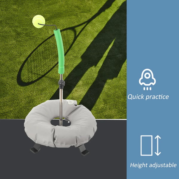 Tennis Træningshjælp, Rustfrit Stål og PVC, Højdejusterbar, Egnet til Alle Aldre, Selvtræning til Forhånd og Baghånd, Indendørs og Udendørs Brug