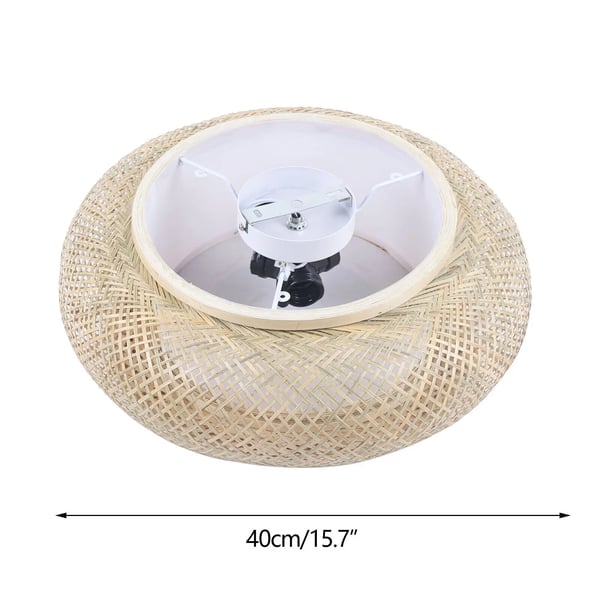 Vintage bambusloftlampe, håndvævet rattan, moderne flush mount