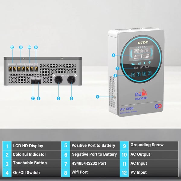 Solhybridinverter, Smart Enhed, Alsidig Batterikompatibilitet,24V, 4500w-24v-nowifi, 220-240V