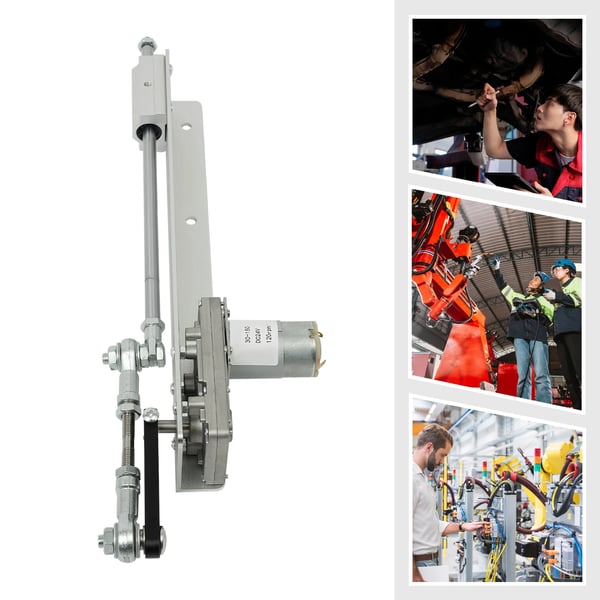 Lineær aktuator, justerbar slaglængde 3-15cm, hastighedsområde 20-120RPM, trykkapacitet 2,2-22,05lbs, kompatibel med DC24V-motorer