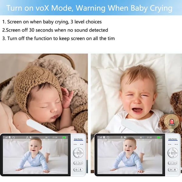 Babymonitor, 7-tommer HD-skærm, tovejskommunikation,EU Stik-NO Kort