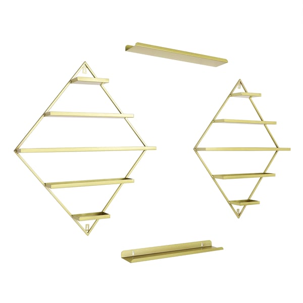 Neglelak Display Rack, Jernmateriale, Vægmonteret, Holder 90 Flasker, Rhombus Design, Dimensioner: 23,5" H x 15,7" B x 3,5" D