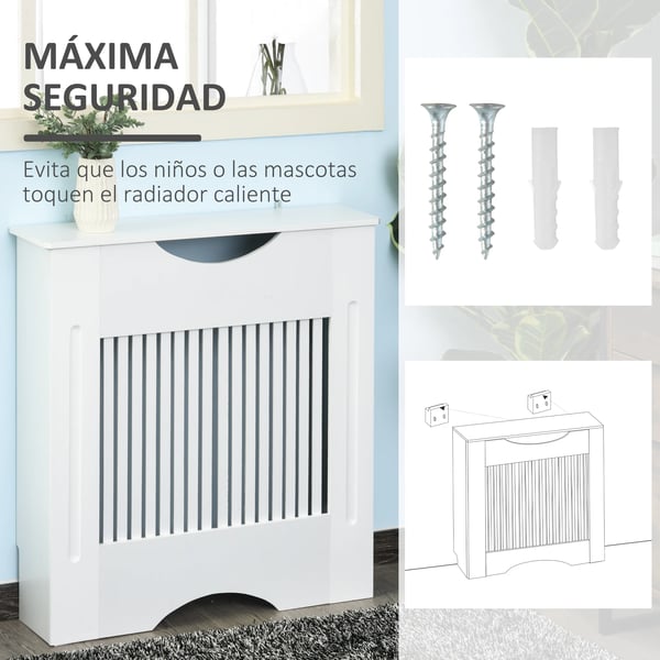 Radiator Dække, Anti-Tip Design, Moderne Æstetik,Hvid