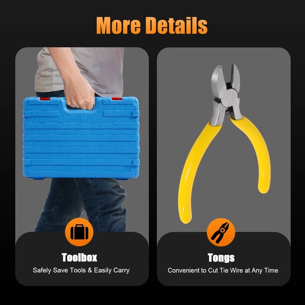 Armeringsjärnbindningsverktyg, Batteridrivet, Kompakt Design,Orange