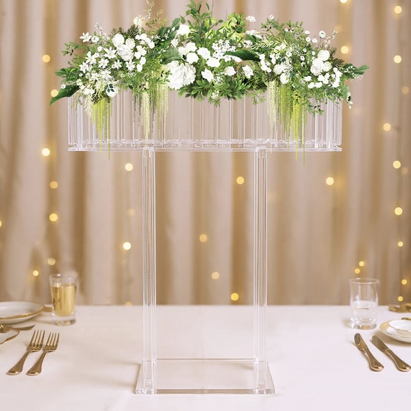 Blomsterställ, Elegant Akryldesign, Mångsidig för Evenemang, Klar