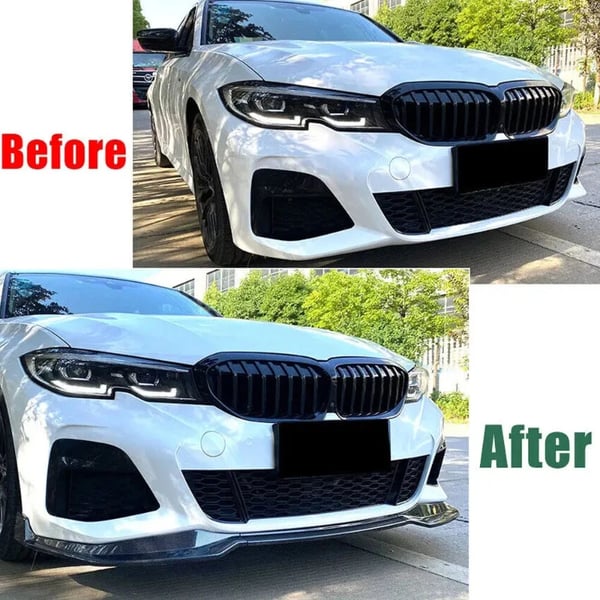 Front Bumper Splitter, Sporty Design, Nem Installation,Glansende Sort