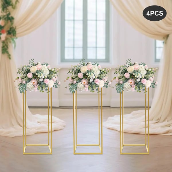 Blomsterställning, Modern Rektangulär Design, Verktygsfri Montering,M, Guld