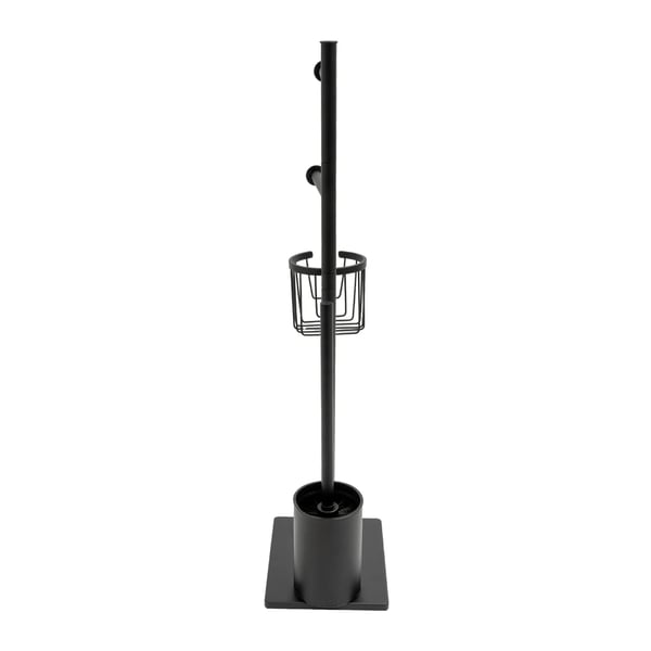 Papirhåndklædeholder, Rustfrit stål, 12,5 x 7 x 5 tommer, Egnet til standardruller, Mat sort finish, Skridsikker bund