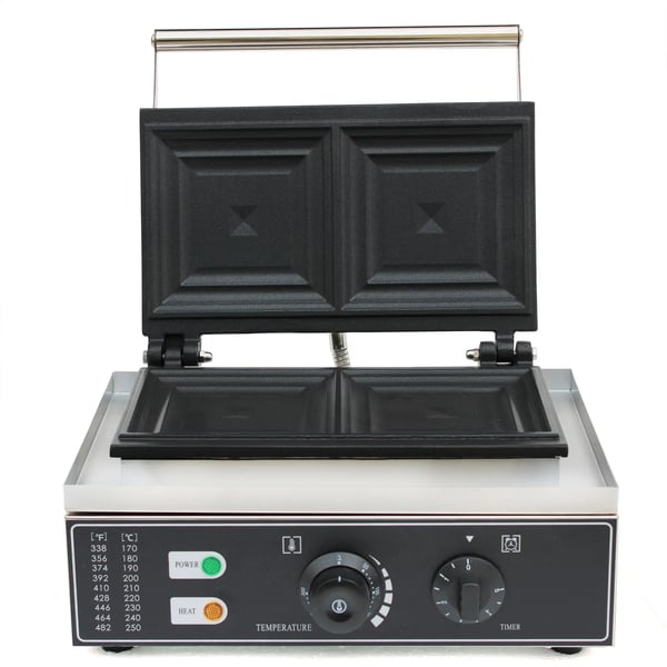 Elektrisk Sandwichmaker, Justerbar Temperatur, Non-stick Kogesurface,sort