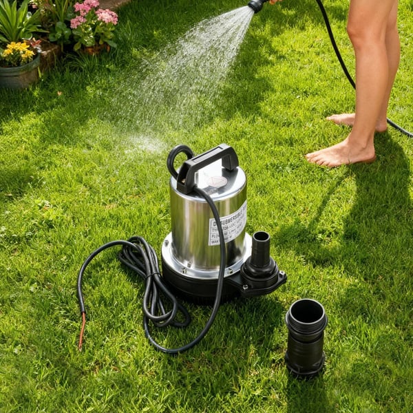 Nedsænkelig Vandpumpe, 50L/min Flow Rate, 26,25ft Løftekapacitet,Sølv, 12V, EU