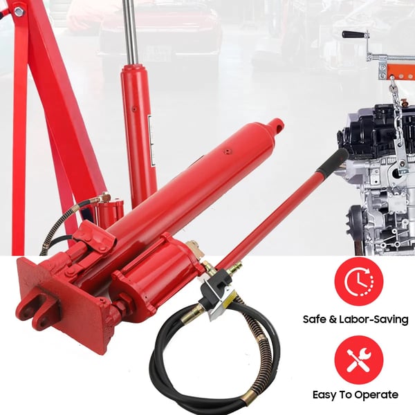 Hydraulisk Lang Ram Jack, 8 Tons Kapacitet, Løfteafstand 500mm, Støbejern Ventilblok, Hydraulisk/Luftdrevet, Kompatibel med Garage/Værksted Kraner
