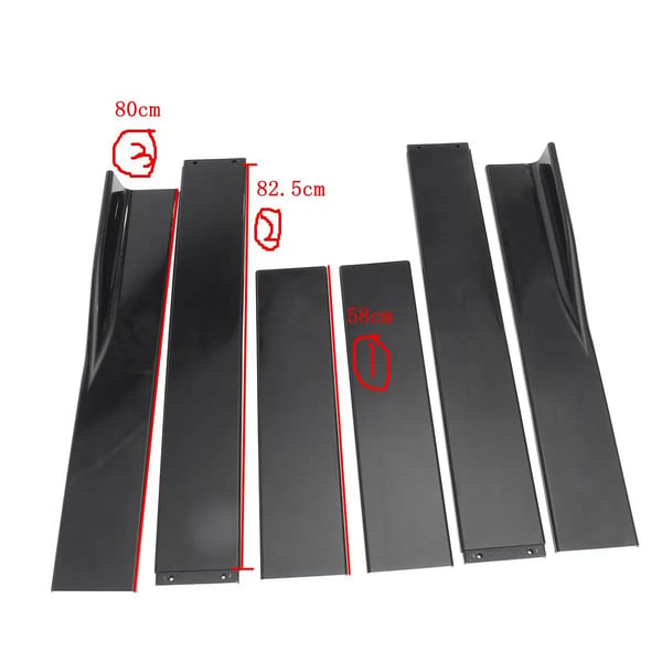 Side Skirts Forlængelser, Universel Pasform, Holdbart Polypropylen Materiale,2.2m