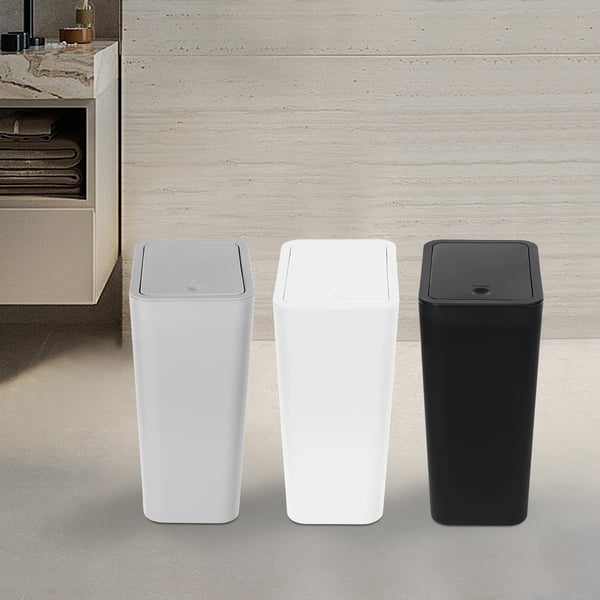 Affaldsspand, 9L kapacitet, moderne design med pop-up låg,HVID