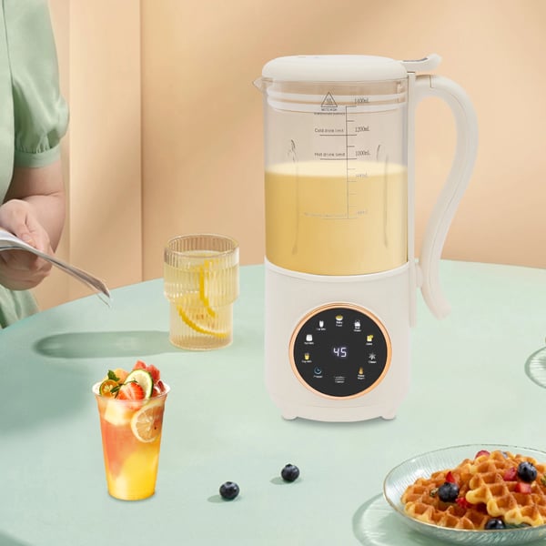 Sojamjölkstillverkare, Automatisk Rengöringsfunktion, Användarvänlig Design,VIT