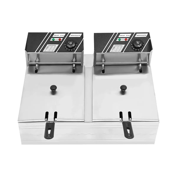 Elektrisk Stegepande, 1,59 gal Kapacitet, 220V Strøm, Rustfrit Stål Materiale, Justerbar Temperatur 60-200℃, Dimensioner 55,5 x 42,5 x 29 cm