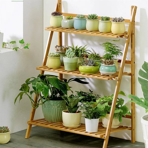 Plantebord, 3-lags design, robust bambuskonstruktion,L, Naturlig