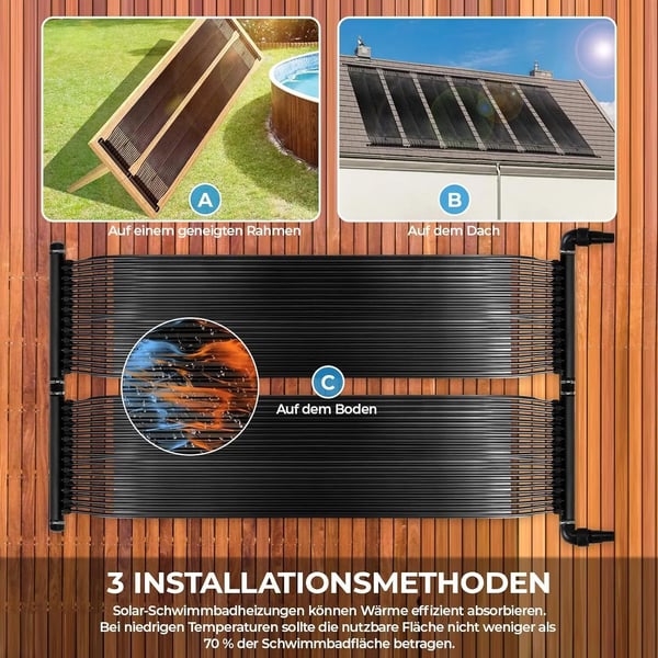 Solfångare Poolvärmare, Energieffektiv Design, Mångsidig Installation,500 x 75 cm