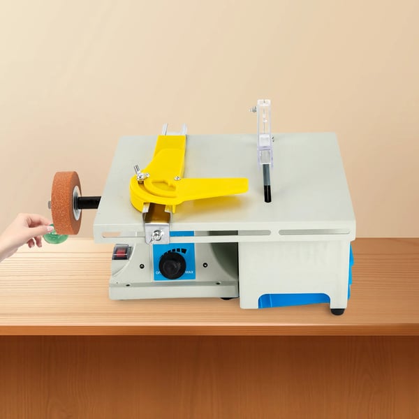 Bordslibemaskine, 750W ren kobbermotor, hastighedsjusterbar 800-10000 RPM, 6" bladdiameter, 0,39" skæredybde, holdbare materialer