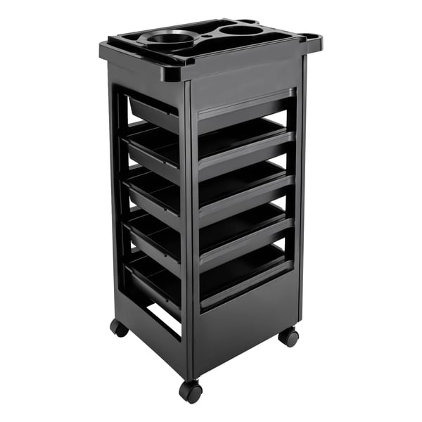 Skönhetstrolley, 5 Lådor, Mobil Stylingstation,svart