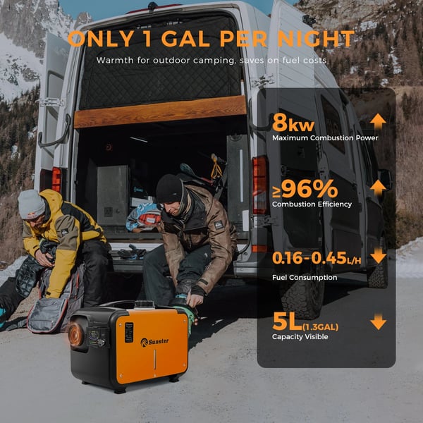 Dieselvarmer, 8KW Effekt, Bluetooth Kontrol,8KW