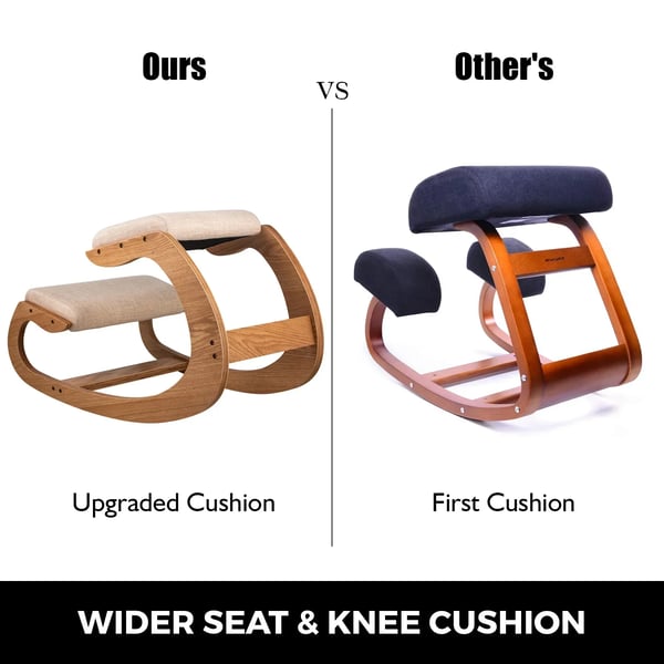 Knækkestol, Birketræ og Skum, Hoftepude 41/37*29*7 cm, Knæpude 47/45*23*7 cm, 100 kg Belastningsevne, Ergonomisk Design