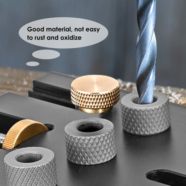 Tømrer Doweling Jig Kit, Justerbar Boremaskineguide, Holdbart Værktøj,sort