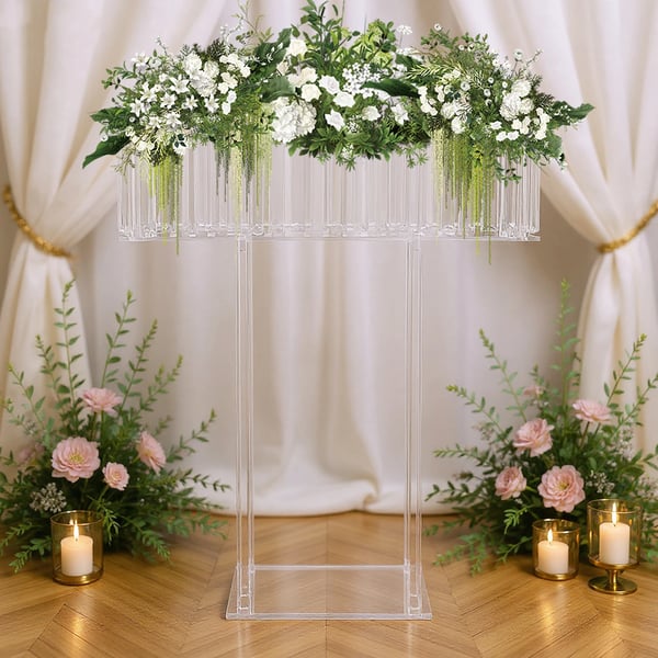 Blomsterställ, Elegant Akryldesign, Mångsidig för Evenemang, Klar