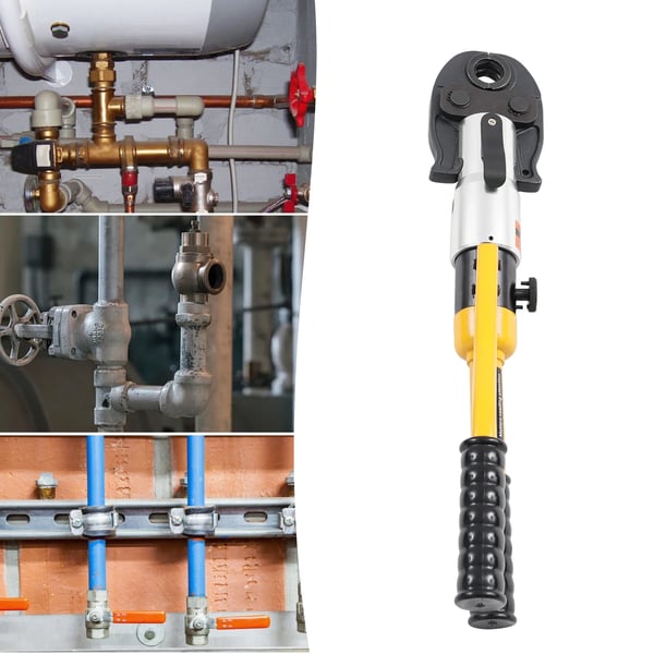 Hydraulisk Rørtryk Værktøj, 10T Klemkraft, Fritstående Design,Gul