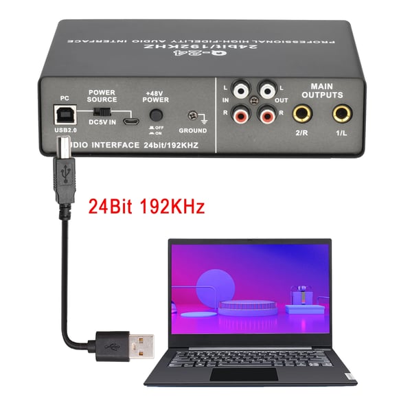 Audiointerface, 24bit/192KHz kvalitet, dual kanal indgang,Q24