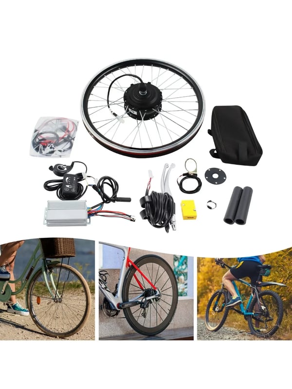 Elektrisk Cykel Ombygningskit, Børsteløs Motor, LED Skærm Inkluderet,HW-HJWJL-436