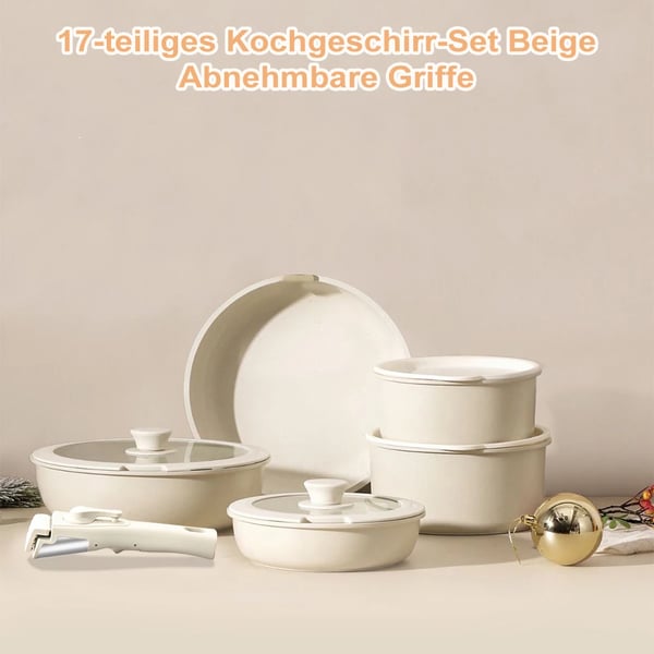 Køkkengrej Sæt, Nonstick Belægning, Ovnsikker, Opvaskemaskine Sikker, Giftfri Design, Ergonomiske Håndtag