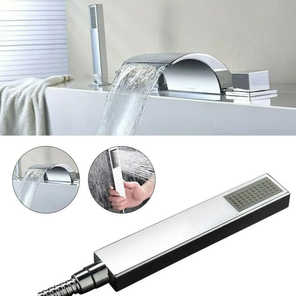 Badkarstillbehör, Vattenfall Design, Messingskonstruktion, Ljus Silver
