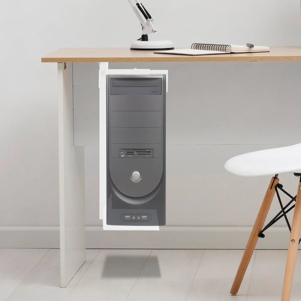 Datorvärdets hållare, justerbar höjd, modern design,Vit