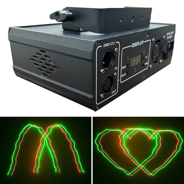 Laserprojektor, RGB-lyseffekter, flere driftsformer,sort, EU stik