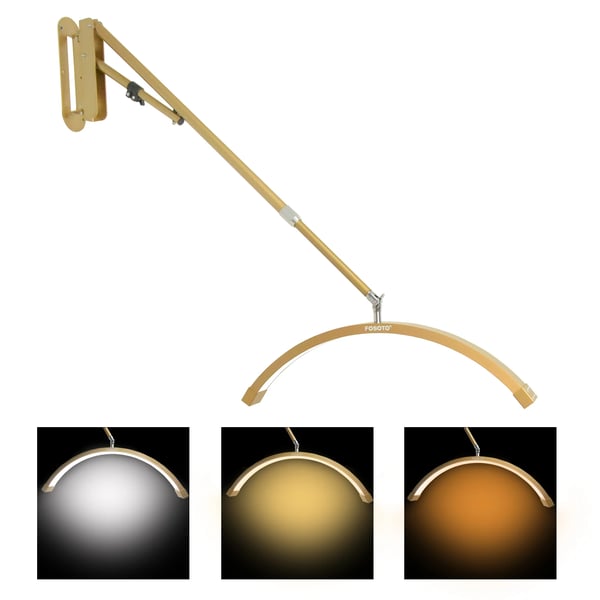 Vridelig vægmonteret lampe, justerbar lysstyrke, 3200K-5600K farvetemperatur,Guld