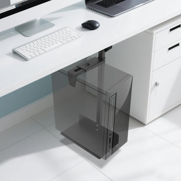 Computer Host Beslag, Justerbar Højde & Bredde, Under Skrivebord Montering,Sort