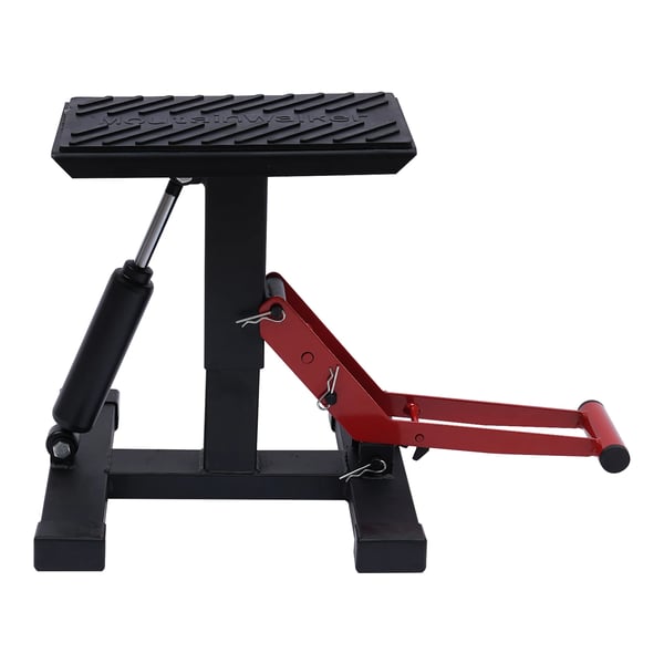 Motorcykellift, 150 kg belastningsevne, justerbar højde 33,5-46 cm, jernkonstruktion, letvægts 6,4 kg