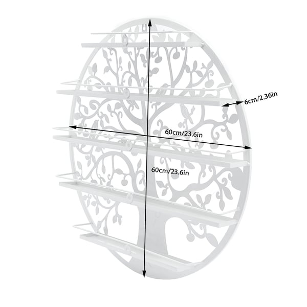 Neglelak Display Stativ, 5 Lag, Plads til 60 Flasker, Jernmateriale, Dimensioner 60x60x6 cm, Moderne Design