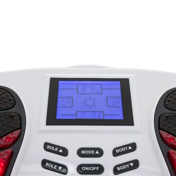Elektrisk Fodmassageapparat, LED-display, Fjernbetjening, Justerbar Styrke,220V, HVID, EU Stik