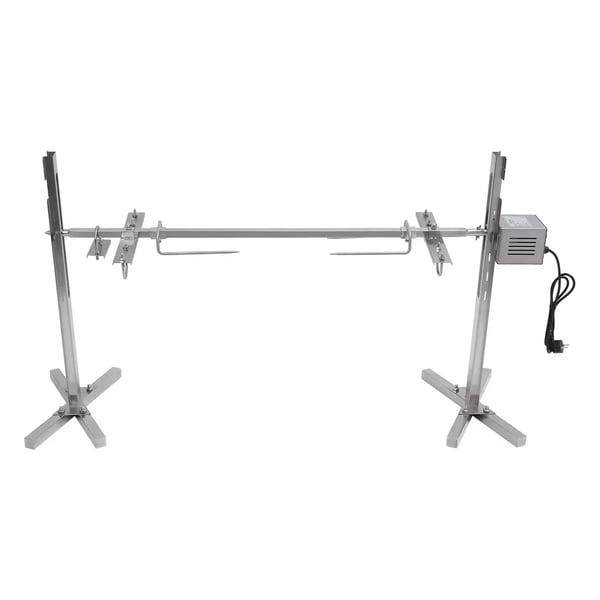 Elektrisk BBQ Rack Rotisserie, Justerbar Højde, 40kg Kapacitet,Sølv