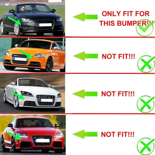 Front Bumper Gitter, Honningkage Mesh Design, Direkte Pasform til Audi TT,som vist