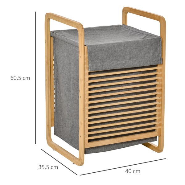 Säilytyskori, Bambumateriaali, 15 x 24 x 22 tuumaa Mitat, Kokoontaitettava Muotoilu, Irrotettava Vuori, Monipuolinen Käyttö
